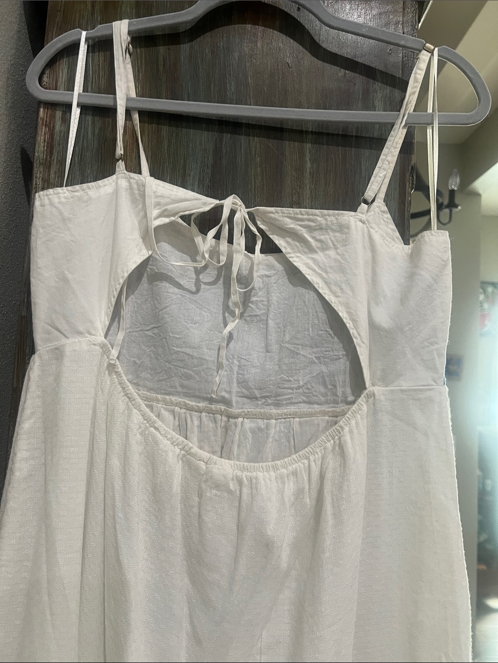 Roxy White Maxi Dress with Blue Embroidery - Picture 4 of 5